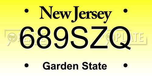 689SZQ New Jersey License Plate