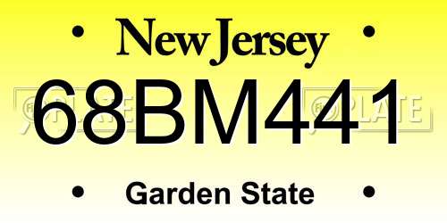 68BM441 New Jersey License Plate