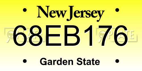 68EB176 New Jersey License Plate