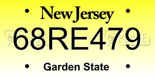 68RE479 New Jersey License Plate