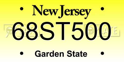 68ST500 New Jersey License Plate