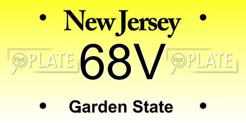 68V New Jersey License Plate