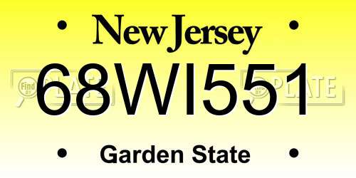 68WI551 New Jersey License Plate