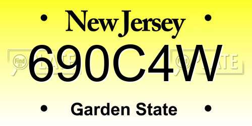 690C4W New Jersey License Plate