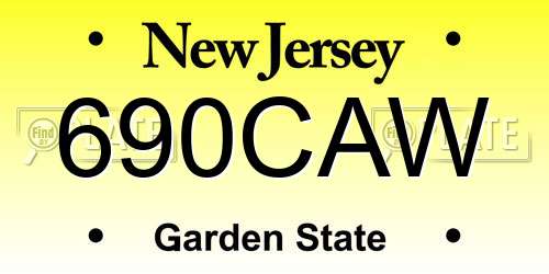 690CAW New Jersey License Plate