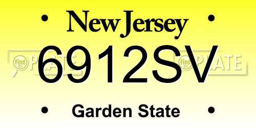 6912SV New Jersey License Plate
