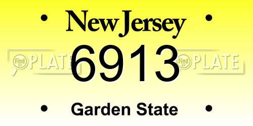 6913 New Jersey License Plate