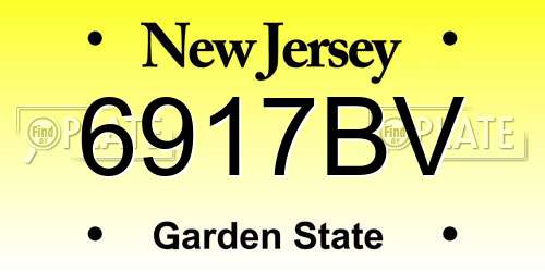6917BV New Jersey License Plate