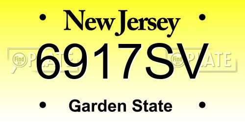 6917SV New Jersey License Plate