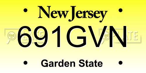 691GVN New Jersey License Plate