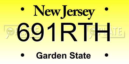691RTH New Jersey License Plate