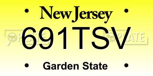 691TSV New Jersey License Plate