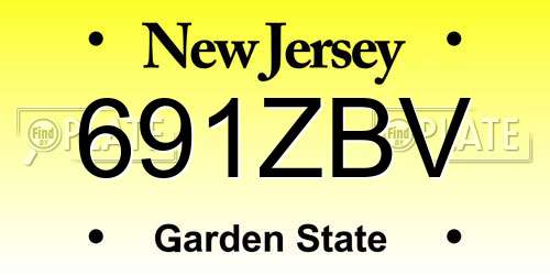 691ZBV New Jersey License Plate