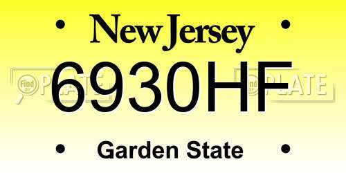 6930HF New Jersey License Plate