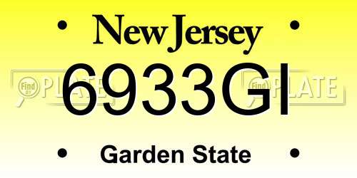 6933GI New Jersey License Plate