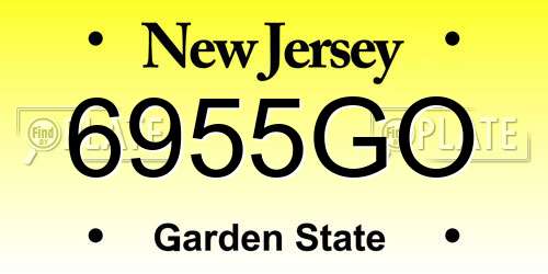 6955GO New Jersey License Plate
