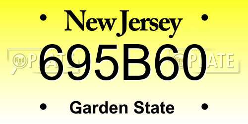 695B60 New Jersey License Plate