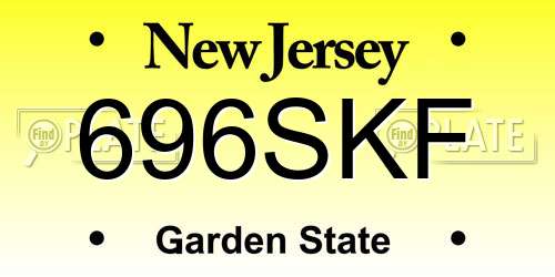 696SKF New Jersey License Plate