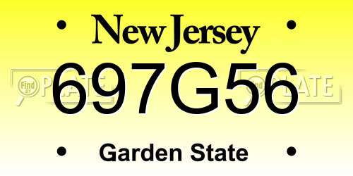 697G56 New Jersey License Plate