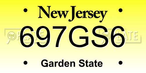 697GS6 New Jersey License Plate