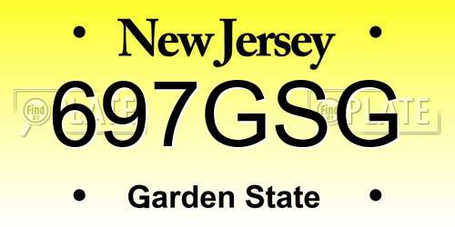 697GSG New Jersey License Plate