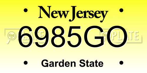 6985GO New Jersey License Plate