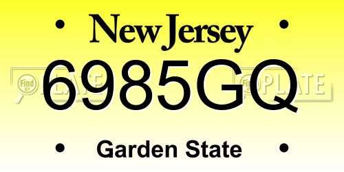 6985GQ New Jersey License Plate