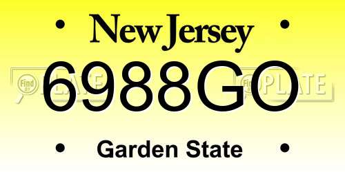 6988GO New Jersey License Plate