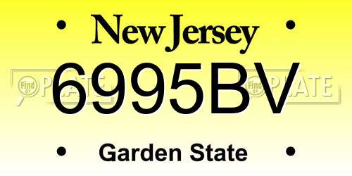 6995BV New Jersey License Plate