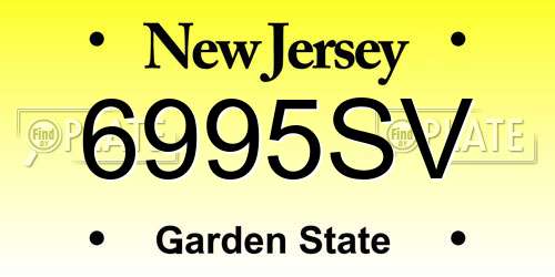 6995SV New Jersey License Plate