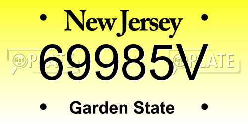 69985V New Jersey License Plate