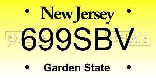 699SBV New Jersey License Plate