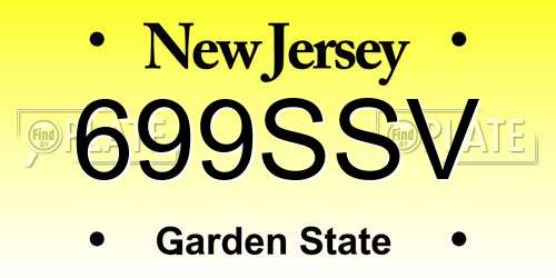 699SSV New Jersey License Plate