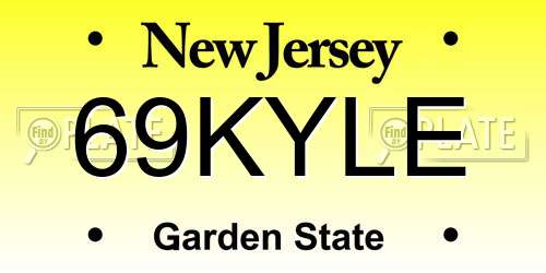 69KYLE New Jersey License Plate