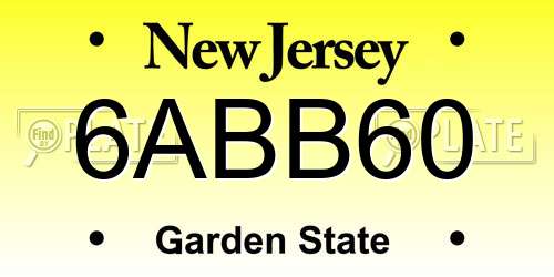 6ABB60 New Jersey License Plate