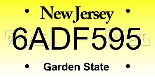 6ADF595 New Jersey License Plate