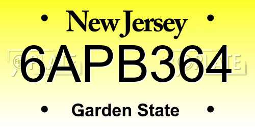 6APB364 New Jersey License Plate