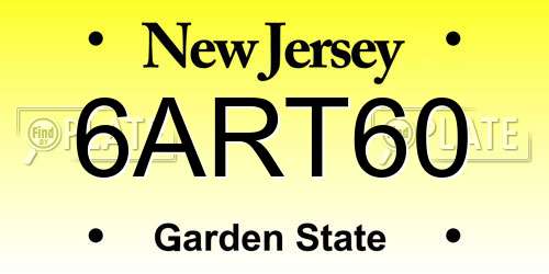 6ART60 New Jersey License Plate