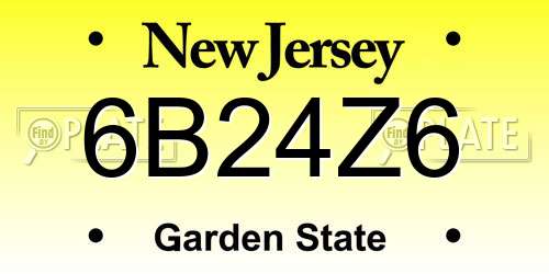 6B24Z6 New Jersey License Plate