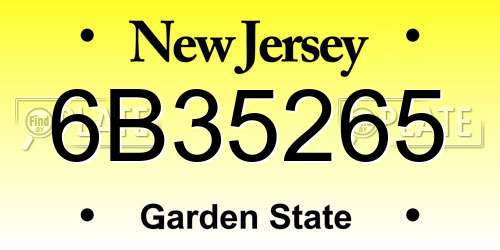 6B35265 New Jersey License Plate