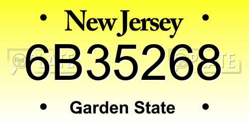 6B35268 New Jersey License Plate