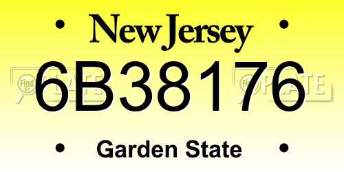 6B38176 New Jersey License Plate