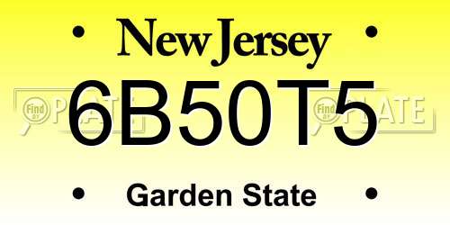 6B50T5 New Jersey License Plate