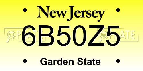 6B50Z5 New Jersey License Plate