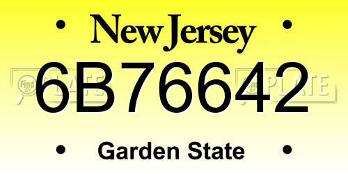 6B76642 New Jersey License Plate