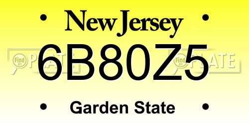 6B80Z5 New Jersey License Plate