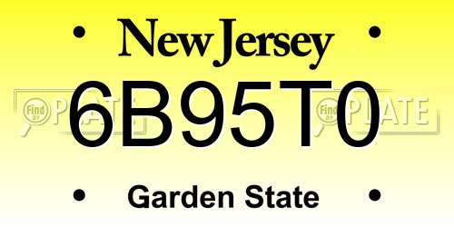 6B95T0 New Jersey License Plate