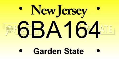 6BA164 New Jersey License Plate