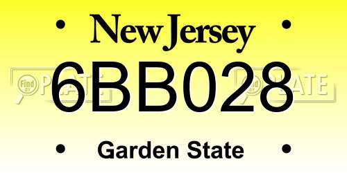 6BB028 New Jersey License Plate