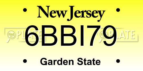 6BBI79 New Jersey License Plate
